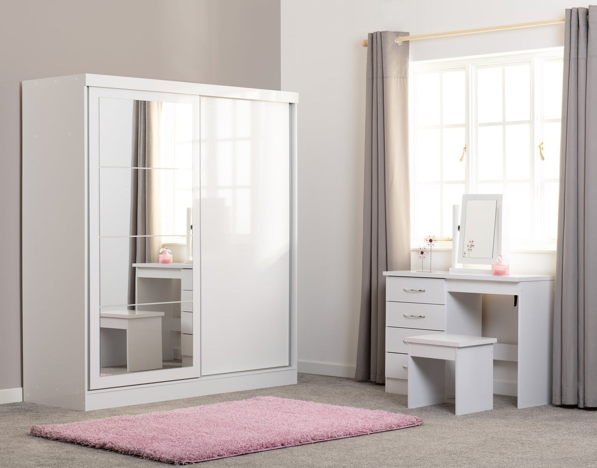 Nevada 2 Door Sliding Wardrobe - White Gloss