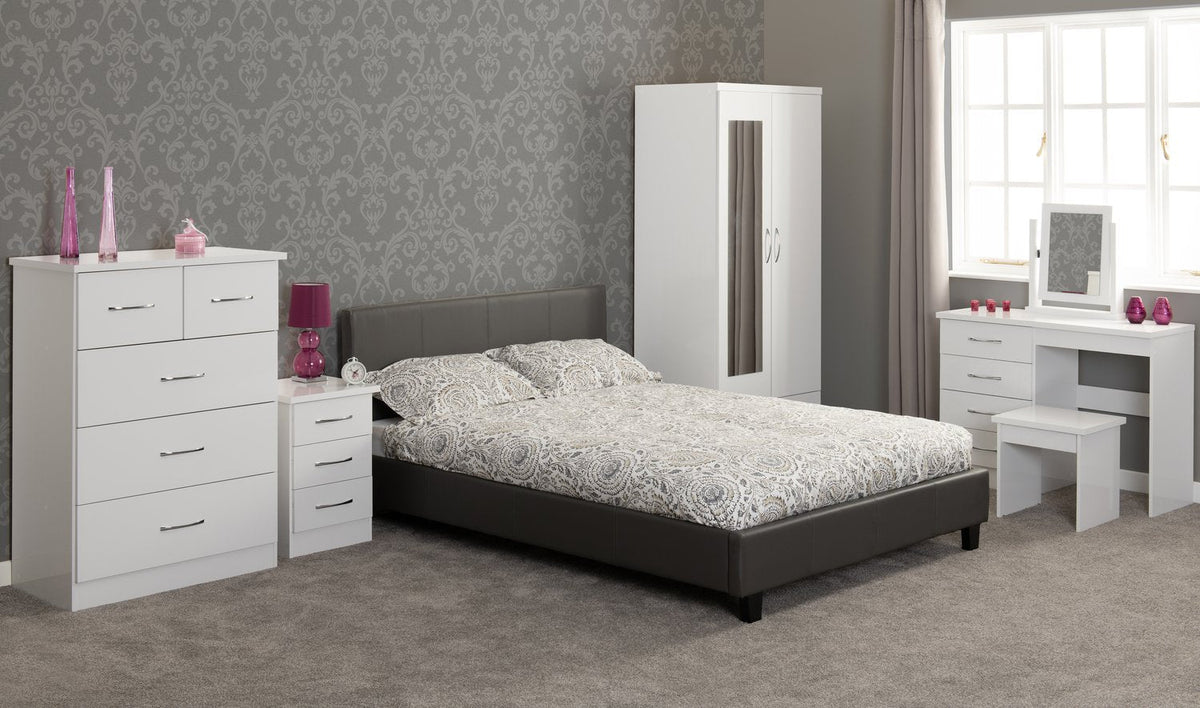 Nevada 3+2 Drawer Chest - White Gloss