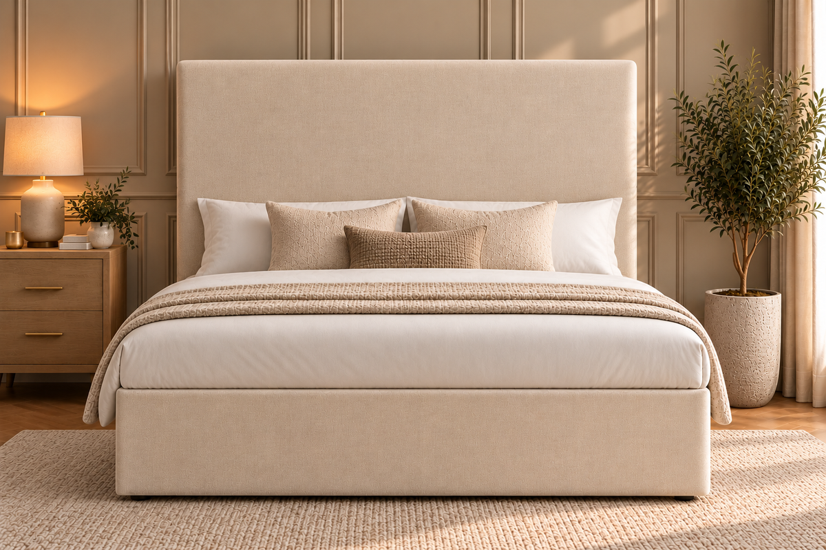 Floor standing headboard 137cm height plain