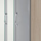 Nevada 3 Door 2 Drawer Mirrored Wardrobe - Grey Gloss/Light Oak Effect Veneer