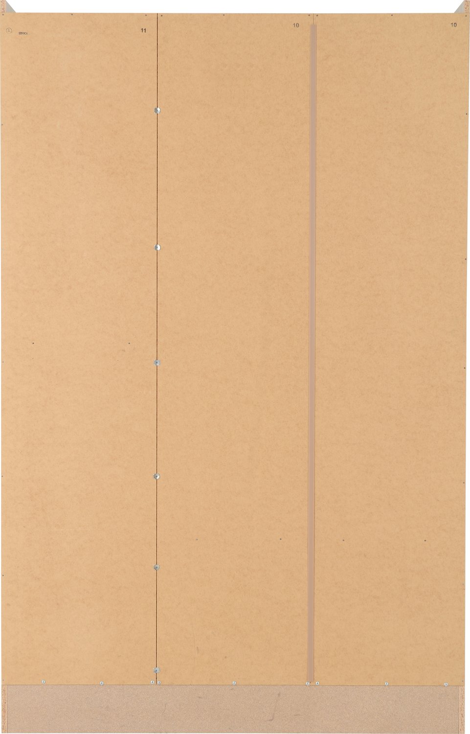 Nevada 3 Door 2 Drawer Mirrored Wardrobe - Oyster Gloss/Light Oak Effect Veneer