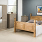 Nevada 3 Door 2 Drawer Mirrored Wardrobe - Oyster Gloss/Light Oak Effect Veneer