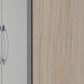 Nevada 2 Door 1 Drawer Wardrobe - Grey Gloss/Light Oak Effect Veneer