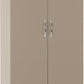 Nevada 2 Door 1 Drawer Wardrobe - Oyster Gloss/Light Oak Effect Veneer