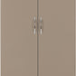 Nevada 2 Door 1 Drawer Wardrobe - Oyster Gloss/Light Oak Effect Veneer