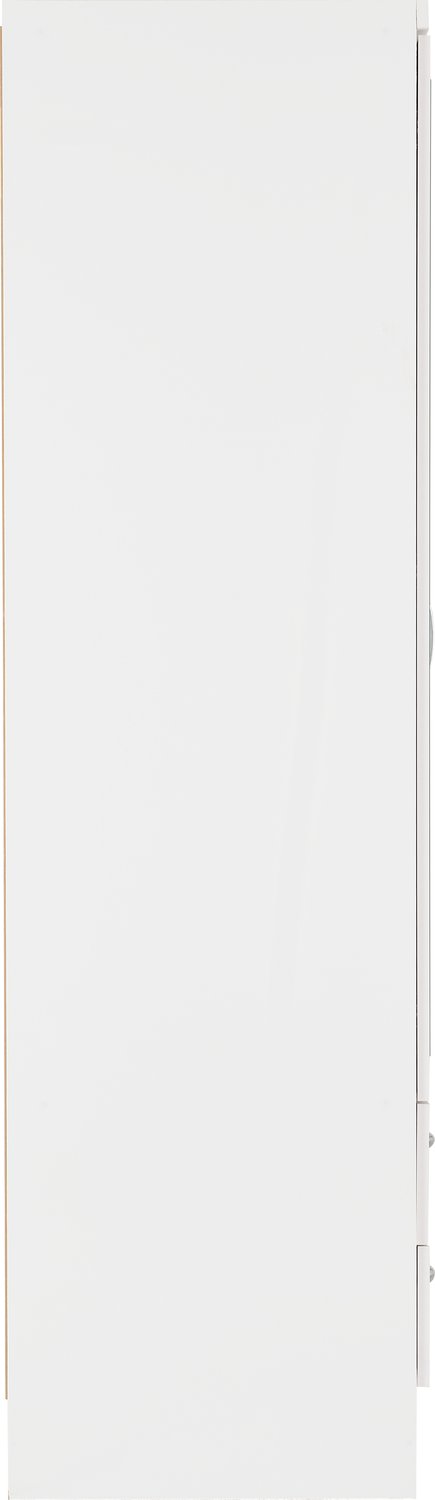 Nevada 4 Door 2 Drawer Mirrored Wardrobe - White Gloss