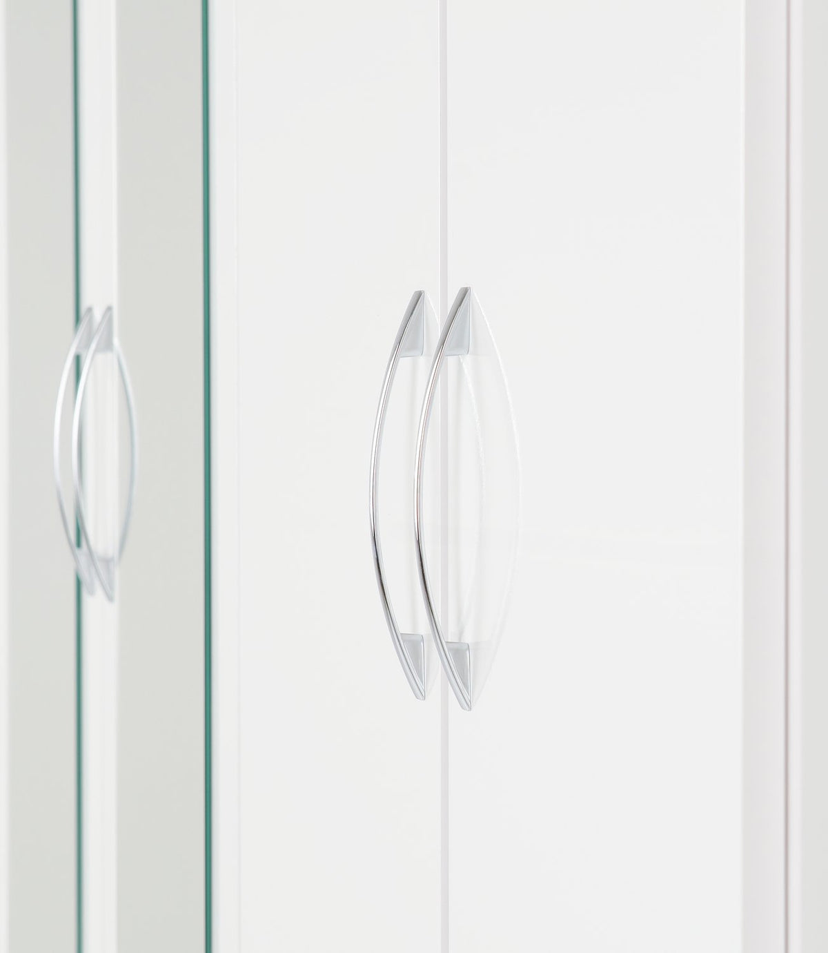 Nevada 4 Door 2 Drawer Mirrored Wardrobe - White Gloss