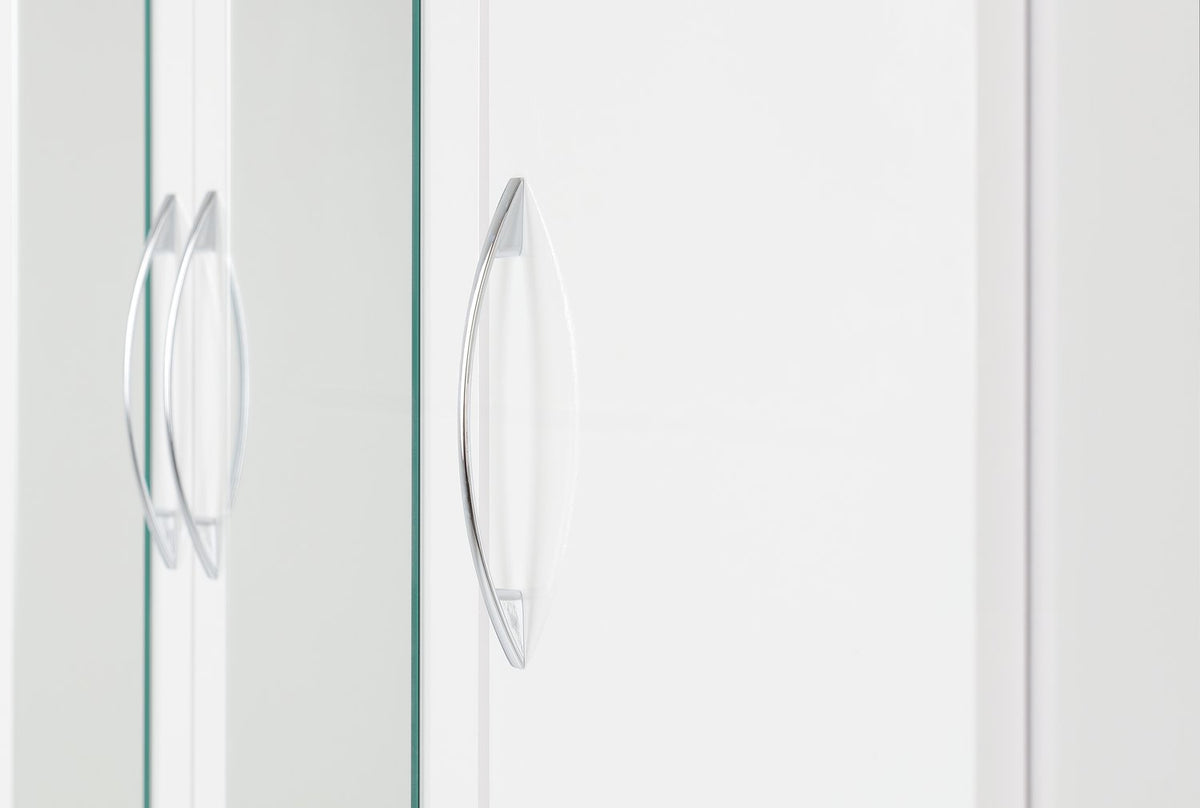 Nevada 3 Door 2 Drawer Mirrored Wardrobe - White Gloss