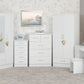 Nevada 3 Door 2 Drawer Mirrored Wardrobe - White Gloss