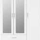 Nevada 3 Door 2 Drawer Mirrored Wardrobe - White Gloss