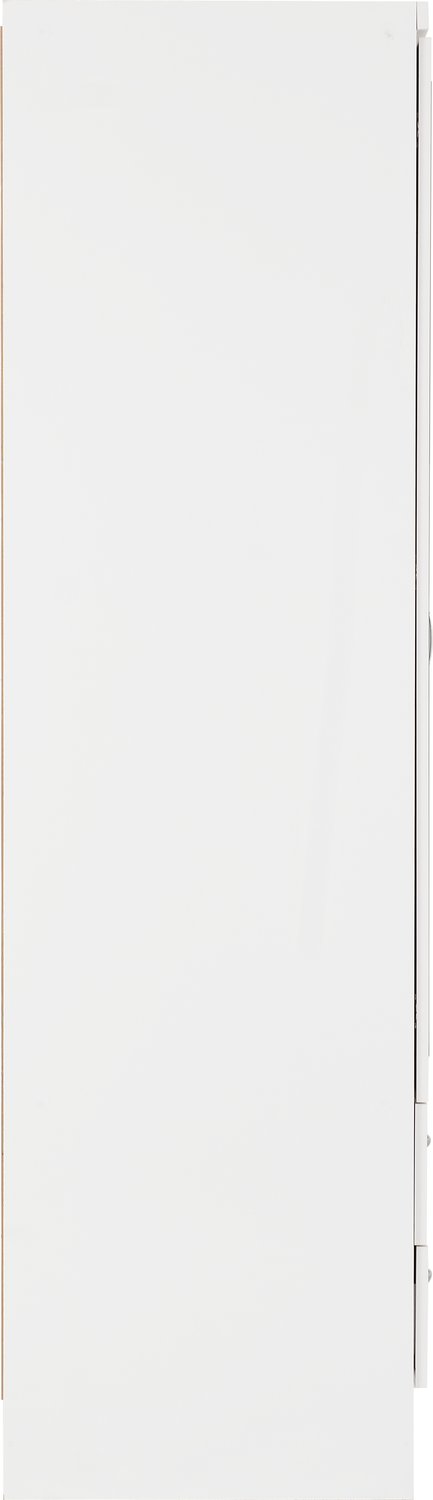 Nevada 3 Door 2 Drawer Mirrored Wardrobe - White Gloss