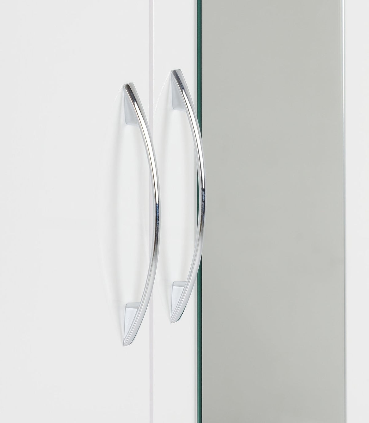 Nevada Mirrored 2 Door 1 Drawer Wardrobe - White Gloss