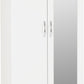 Nevada Mirrored 2 Door 1 Drawer Wardrobe - White Gloss