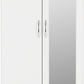 Nevada Mirrored 2 Door 1 Drawer Wardrobe - White Gloss