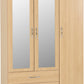 Nevada 3 Door 2 Drawer Mirrored Wardrobe - Sonoma Oak Effect