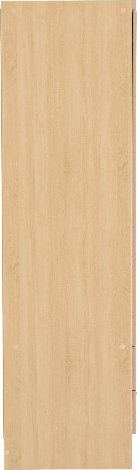 Nevada 3 Door 2 Drawer Mirrored Wardrobe - Sonoma Oak Effect