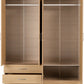 Nevada 4 Door 2 Drawer Mirrored Wardrobe - Sonoma Oak Effect