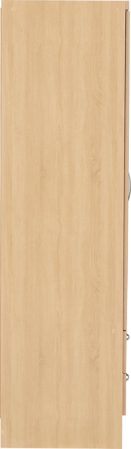 Nevada 4 Door 2 Drawer Mirrored Wardrobe - Sonoma Oak Effect