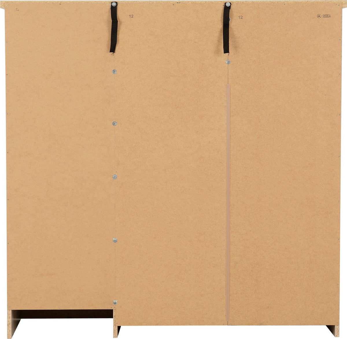 Nevada 5 Drawer Low Wardrobe - Grey Gloss/Light Oak Effect Veneer