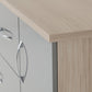 Nevada 5 Drawer Low Wardrobe - Grey Gloss/Light Oak Effect Veneer