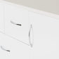 Nevada 5 Drawer Low Wardrobe - White Gloss