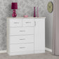 Nevada 5 Drawer Low Wardrobe - White Gloss