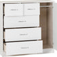 Nevada 5 Drawer Low Wardrobe - White Gloss