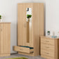 Nevada Mirrored 2 Door 1 Drawer Wardrobe - Sonoma Oak Effect