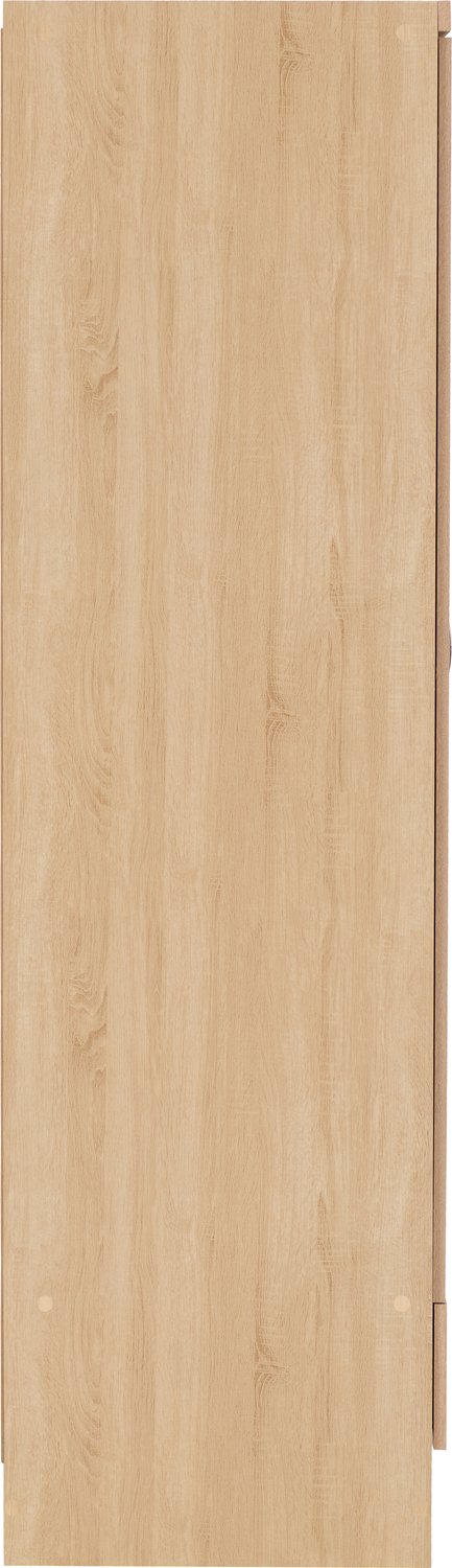 Nevada Mirrored 2 Door 1 Drawer Wardrobe - Sonoma Oak Effect