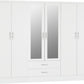 Nevada 6 Door 2 Drawer Mirrored Wardrobe - White Gloss
