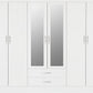 Nevada 6 Door 2 Drawer Mirrored Wardrobe - White Gloss