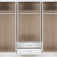 Nevada 6 Door 2 Drawer Mirrored Wardrobe - White Gloss