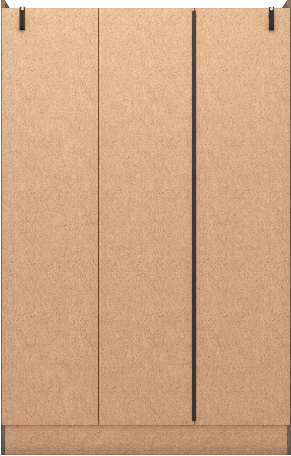 Nevada 3 Door 2 Drawer Mirrored Wardrobe - Rustic Oak Effect