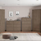 Nevada 3 Door 2 Drawer Mirrored Wardrobe - Rustic Oak Effect