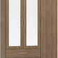 Nevada 3 Door 2 Drawer Mirrored Wardrobe - Rustic Oak Effect