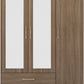 Nevada 3 Door 2 Drawer Mirrored Wardrobe - Rustic Oak Effect