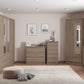 Nevada 6 Door 2 Drawer Mirrored Wardrobe - Rustic Oak Effect