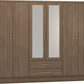 Nevada 6 Door 2 Drawer Mirrored Wardrobe - Rustic Oak Effect
