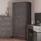 Nevada 2 Door 1 Drawer Wardrobe - Black Wood Grain