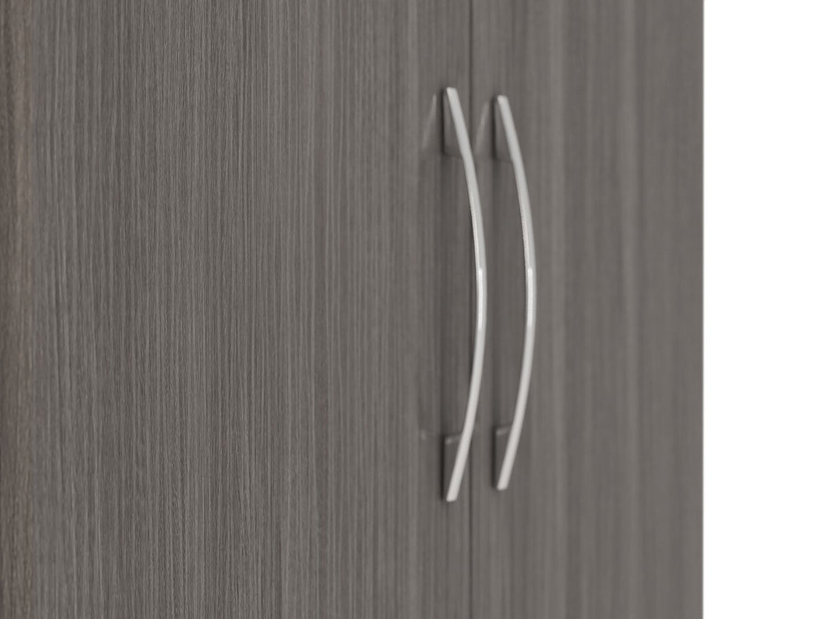 Nevada 2 Door 1 Drawer Wardrobe - Black Wood Grain
