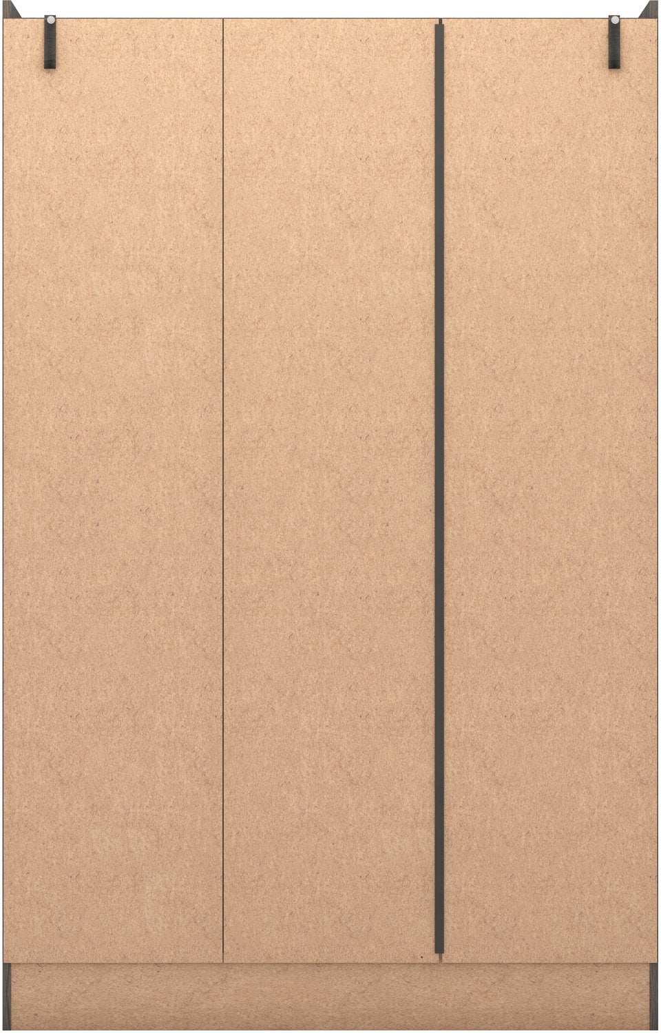 Nevada 3 Door 2 Drawer Mirrored Wardrobe - Black Wood Grain