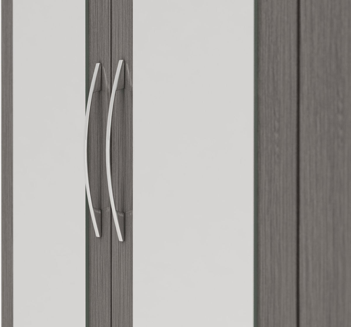 Nevada 4 Door 2 Drawer Mirrored Wardrobe - Black Wood Grain