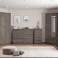 Nevada 4 Door 2 Drawer Mirrored Wardrobe - Black Wood Grain