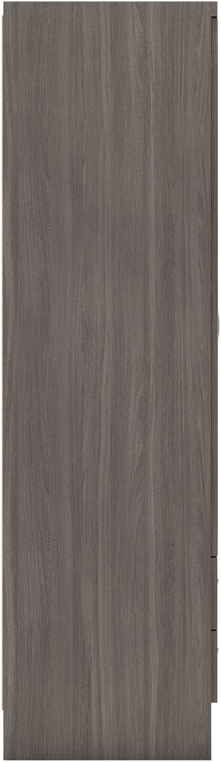 Nevada 4 Door 2 Drawer Mirrored Wardrobe - Black Wood Grain