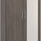 Nevada Mirrored 2 Door 1 Drawer Wardrobe - Black Wood Grain