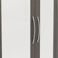Nevada 6 Door 2 Drawer Mirrored Wardrobe - Black Wood Grain