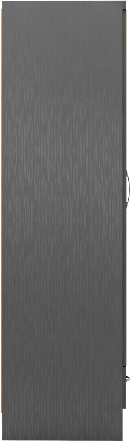 Nevada 2 Door 1 Drawer Wardrobe - 3D Effect Grey