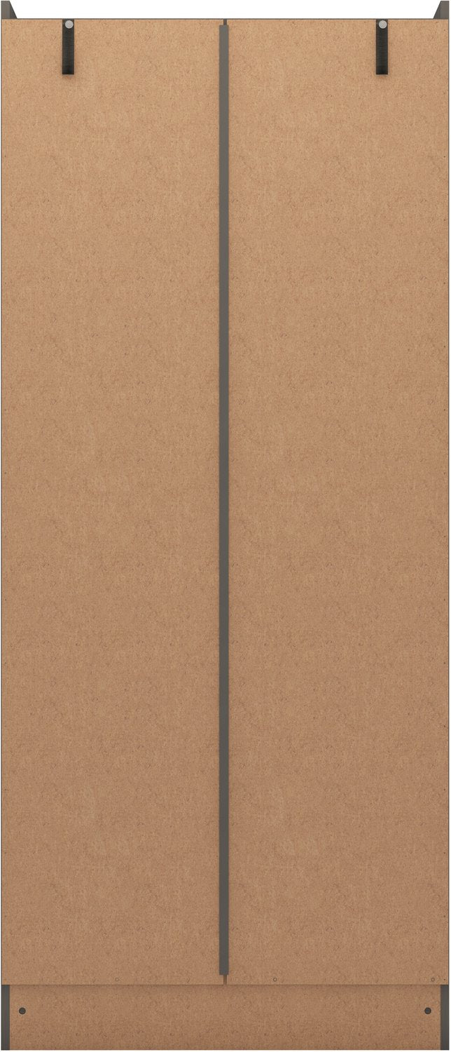 Nevada 2 Door 1 Drawer Wardrobe - 3D Effect Grey