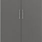 Nevada 2 Door 1 Drawer Wardrobe - 3D Effect Grey