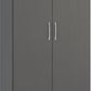 Nevada 2 Door 1 Drawer Wardrobe - 3D Effect Grey
